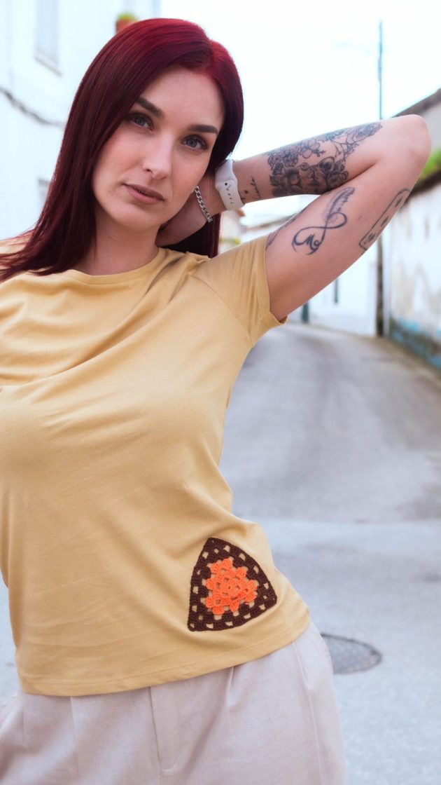 Tshirt Bege Croché