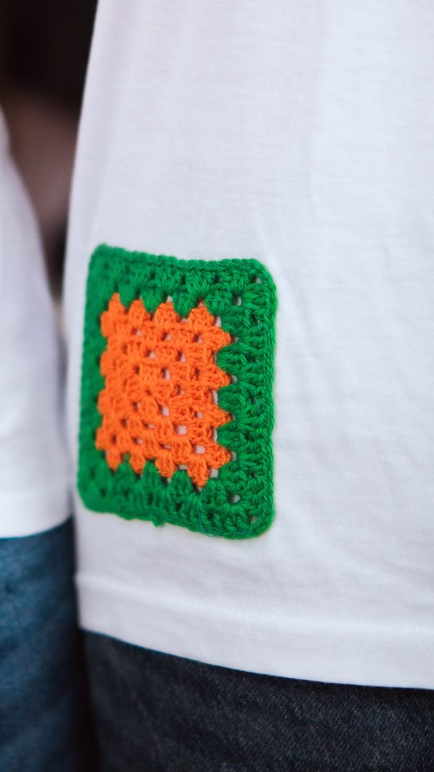 Tshirt Branca Croché